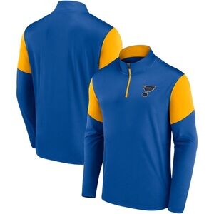 St. Louis Blues Fanatics Logo Quarter-Zip Top - Blue